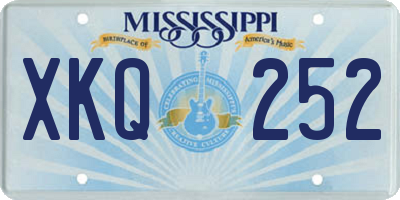 MS license plate XKQ252