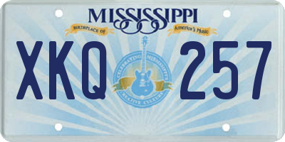 MS license plate XKQ257