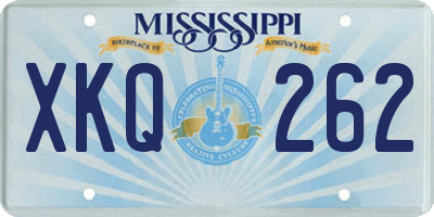 MS license plate XKQ262