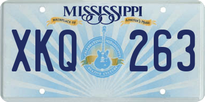 MS license plate XKQ263