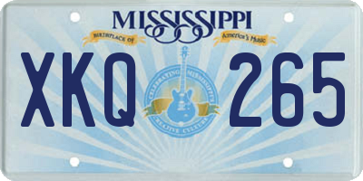 MS license plate XKQ265