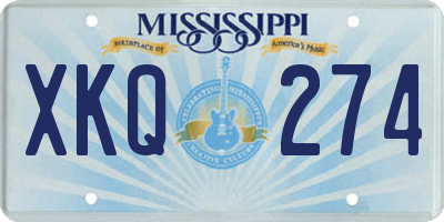 MS license plate XKQ274