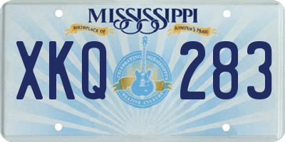 MS license plate XKQ283