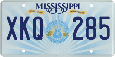 MS license plate XKQ285