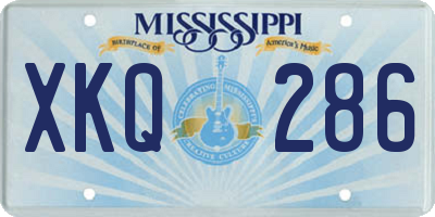 MS license plate XKQ286