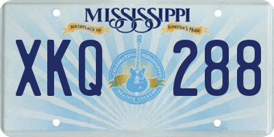 MS license plate XKQ288