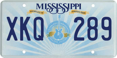 MS license plate XKQ289