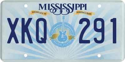 MS license plate XKQ291