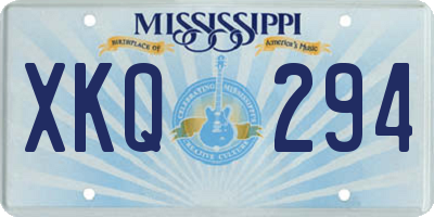MS license plate XKQ294