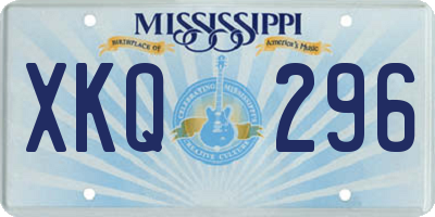 MS license plate XKQ296