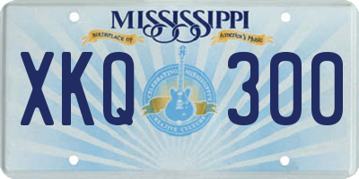 MS license plate XKQ300