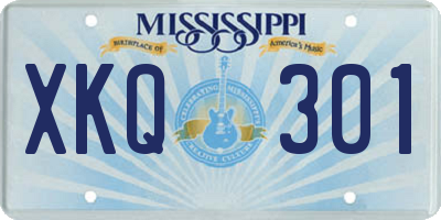 MS license plate XKQ301