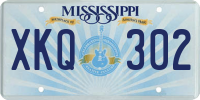 MS license plate XKQ302
