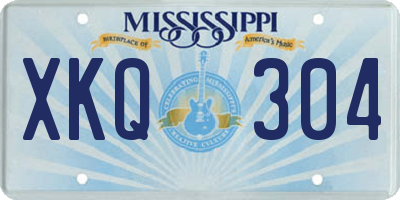 MS license plate XKQ304