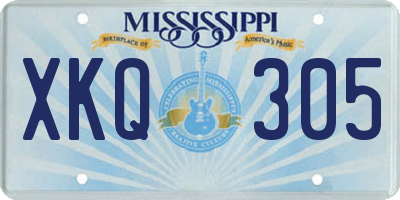 MS license plate XKQ305