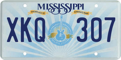 MS license plate XKQ307
