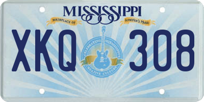 MS license plate XKQ308