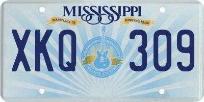 MS license plate XKQ309