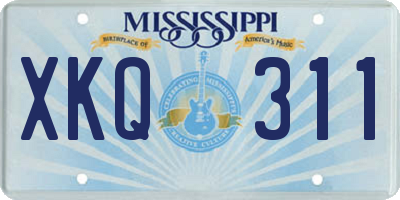 MS license plate XKQ311