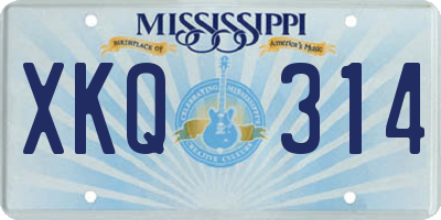MS license plate XKQ314
