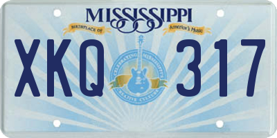 MS license plate XKQ317