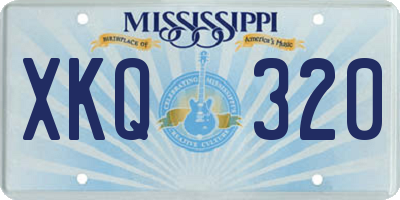 MS license plate XKQ320