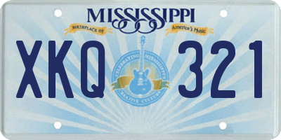 MS license plate XKQ321