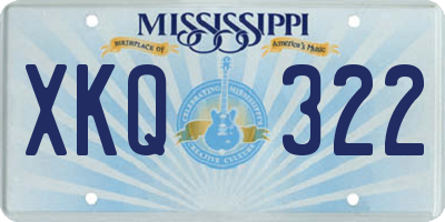 MS license plate XKQ322
