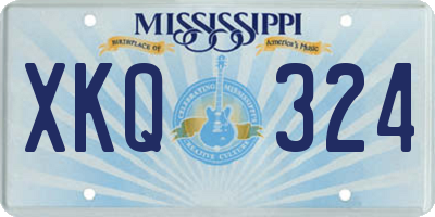 MS license plate XKQ324