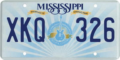 MS license plate XKQ326
