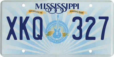 MS license plate XKQ327