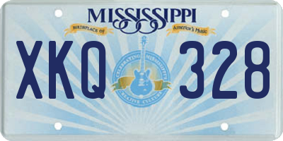 MS license plate XKQ328