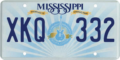 MS license plate XKQ332