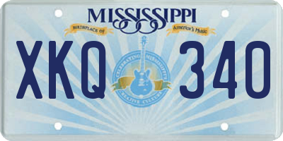 MS license plate XKQ340