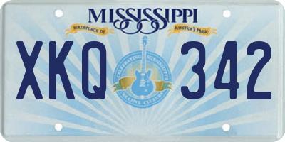 MS license plate XKQ342