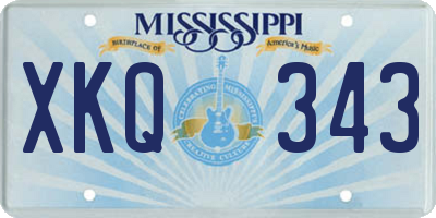 MS license plate XKQ343