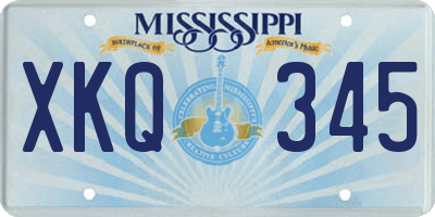 MS license plate XKQ345