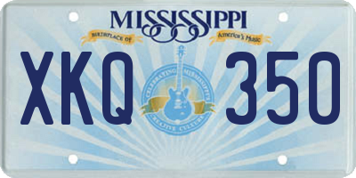 MS license plate XKQ350