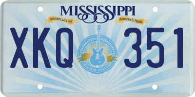 MS license plate XKQ351