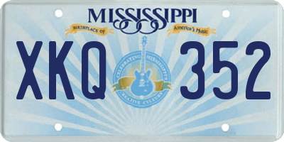 MS license plate XKQ352