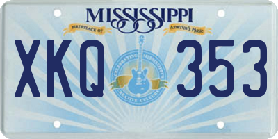 MS license plate XKQ353