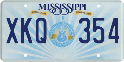 MS license plate XKQ354