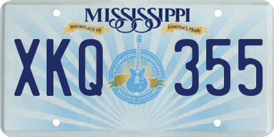 MS license plate XKQ355