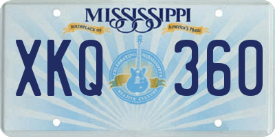 MS license plate XKQ360