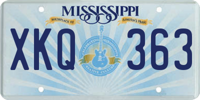 MS license plate XKQ363