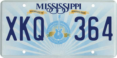MS license plate XKQ364