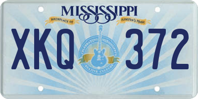 MS license plate XKQ372