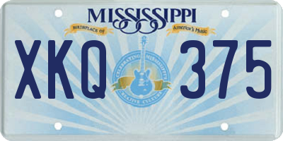 MS license plate XKQ375