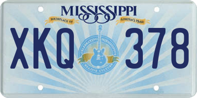 MS license plate XKQ378
