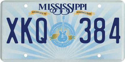 MS license plate XKQ384